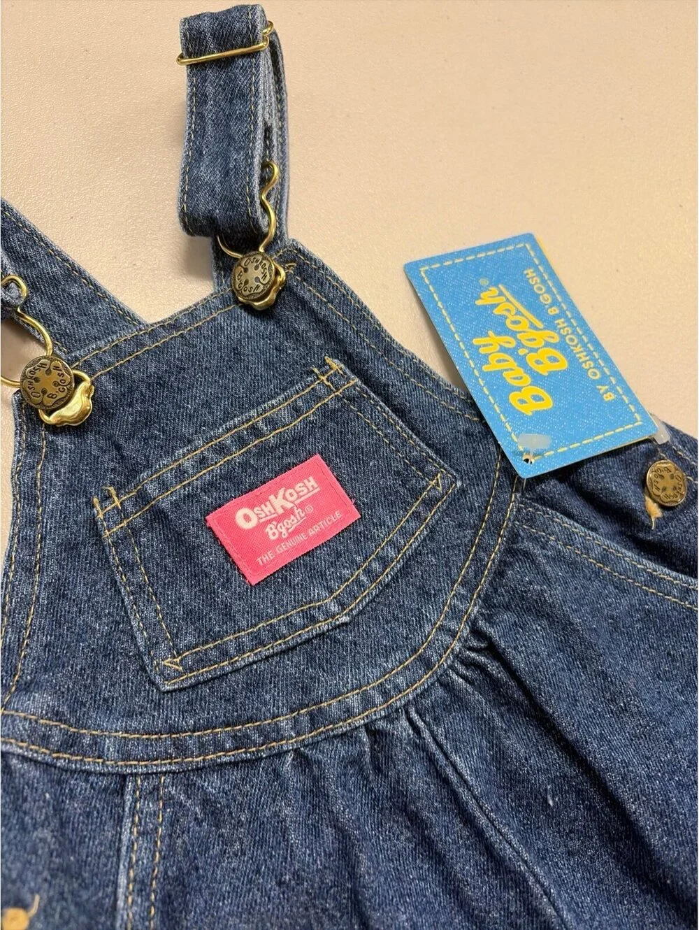 NWT - Vintage oshkosh b’gosh girls denim overalls shortalls - size 3t-